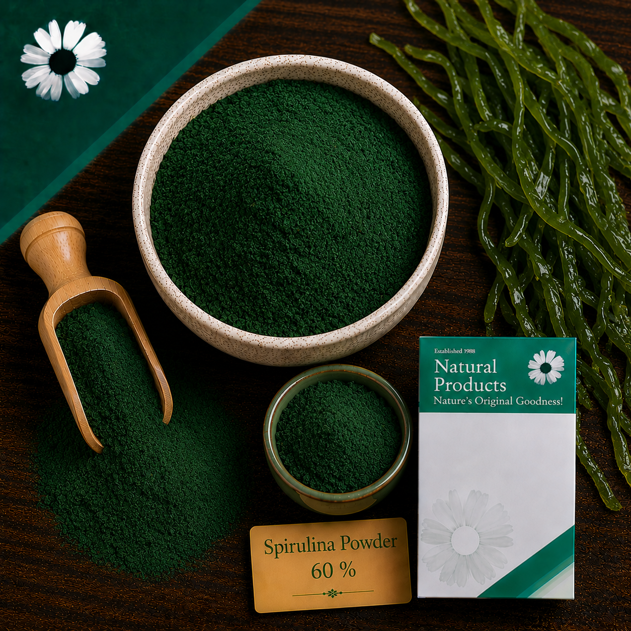 Dried Spirulina Powder 60 % Herbal Tea