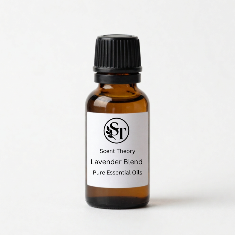Bottle of Lavender Essential Oil Blend, available in sizes from 10ml to 100ml
